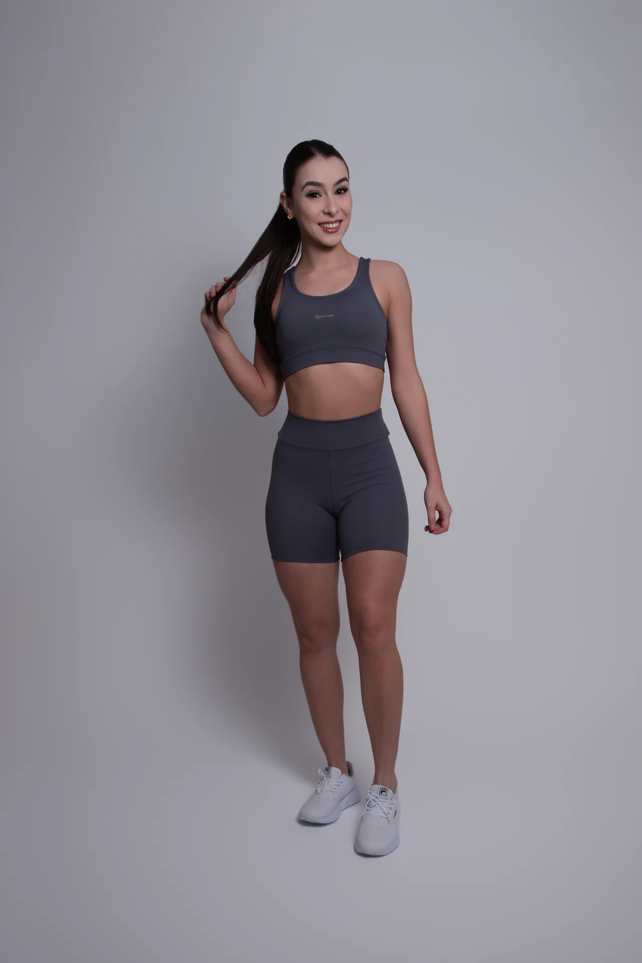 Conjunto Sculpt NEVUÉR — Cinza · frente